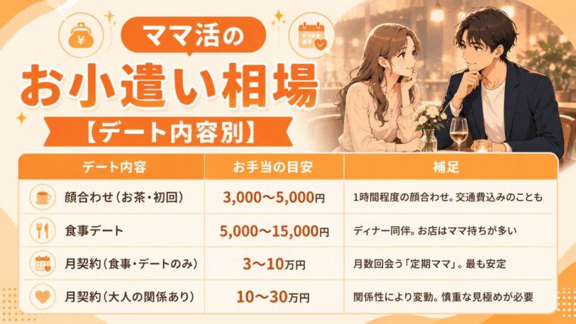 ママ活のお手当・お小遣い相場